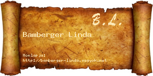 Bamberger Linda névjegykártya